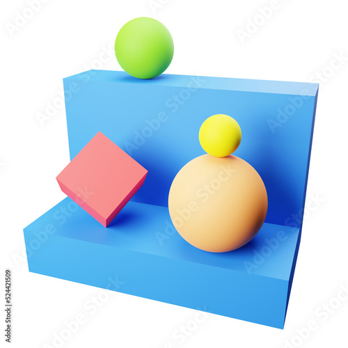 Abstract Shapes 3d icon illustration