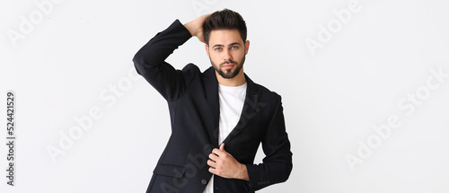 Handsome man with stylish h...