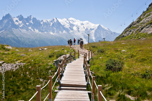 View of the Mont-Blanc Massif, Chamonix Mont-Blanc, France photo