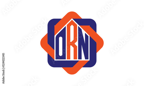 ORN three letter real estate logo with home icon logo design vector template | construction logo | housing logo | engineering logo | initial letter logo | minimalist logo | property logo |