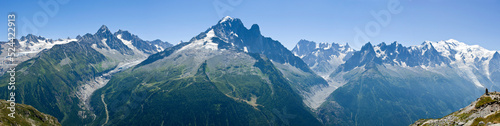 View of the Mont-Blanc Massif, Chamonix Mont-Blanc, France