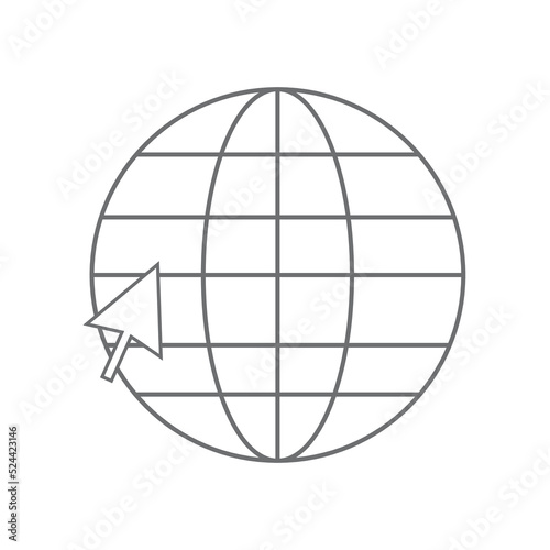 global internet icon communication web circle network international globe vector icon
