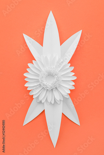 Paper flower with leaves on...