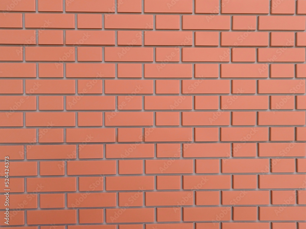 Photo of red brick wall on concrete for background Photo of red brick wall on concrete for background