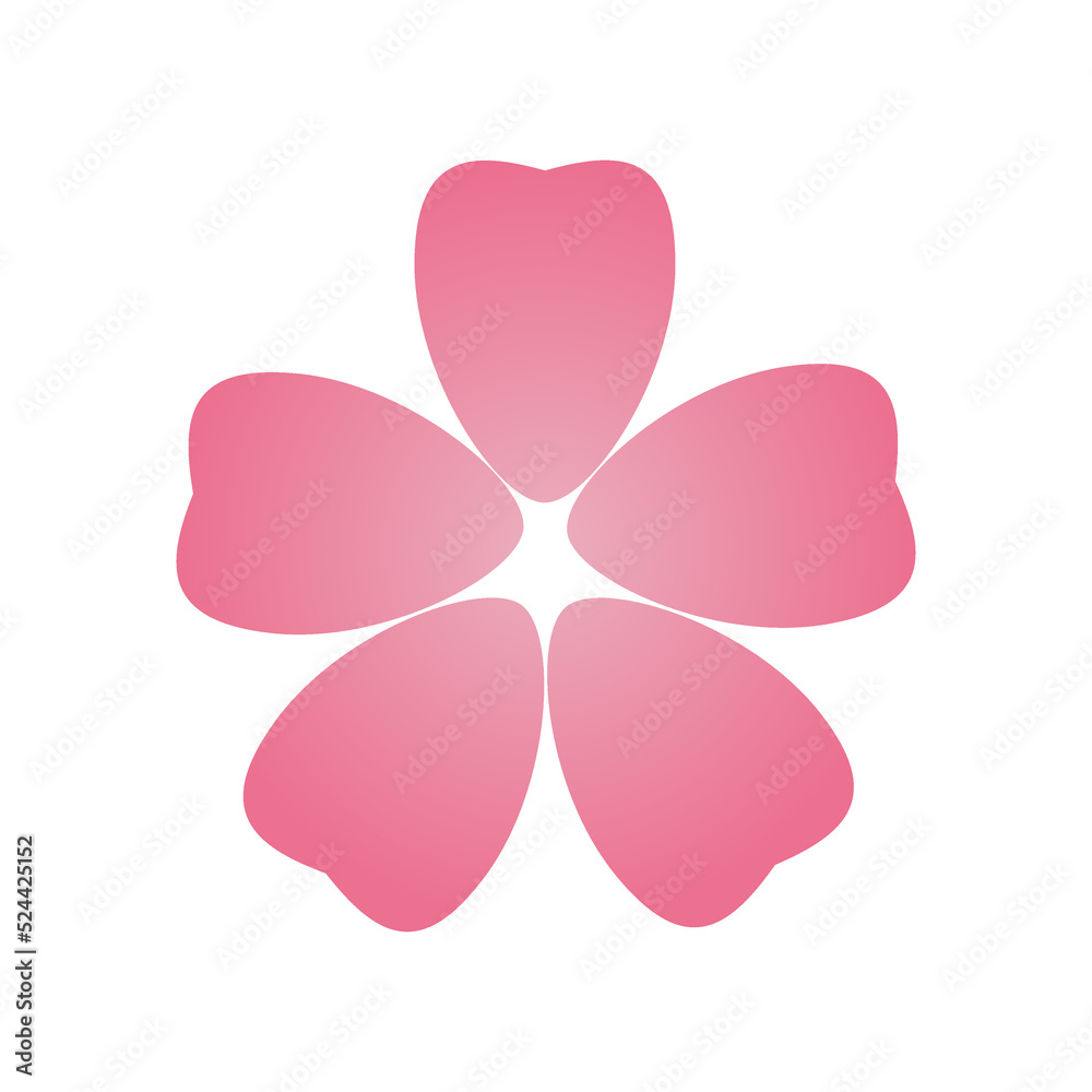 Pink sakura flower japanese style on white background icon flat vector icon design. Pink sakura flower japanese style on white background icon flat vector icon design.