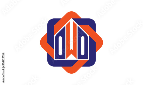 OWO three letter real estate logo with home icon logo design vector template | construction logo | housing logo | engineering logo | initial letter logo | minimalist logo | property logo |