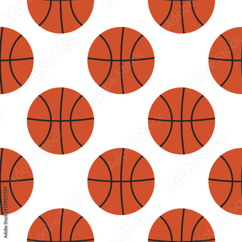 basketball seamless pattern on white background