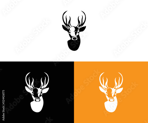 Foto deer head silhouette deer logo deer vector