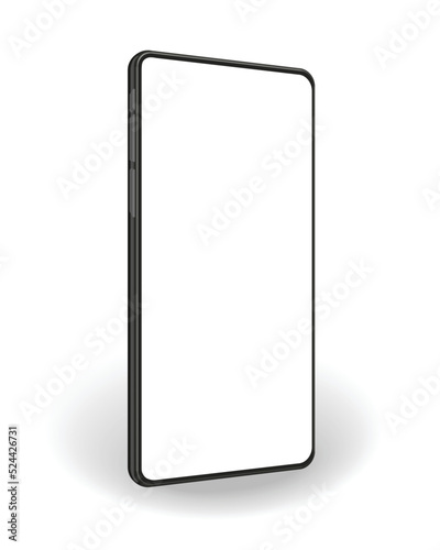 Smartphone mockup with blank screen. Cellphone frame. Realistic phone template for infographics or presentation