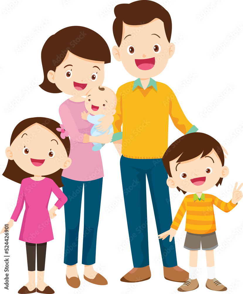 Family character-father mother and children Family character-father mother and children