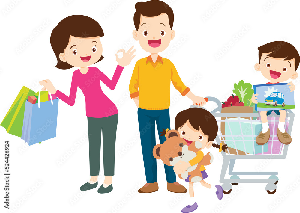 Family character-father mother and children Family character-father mother and children