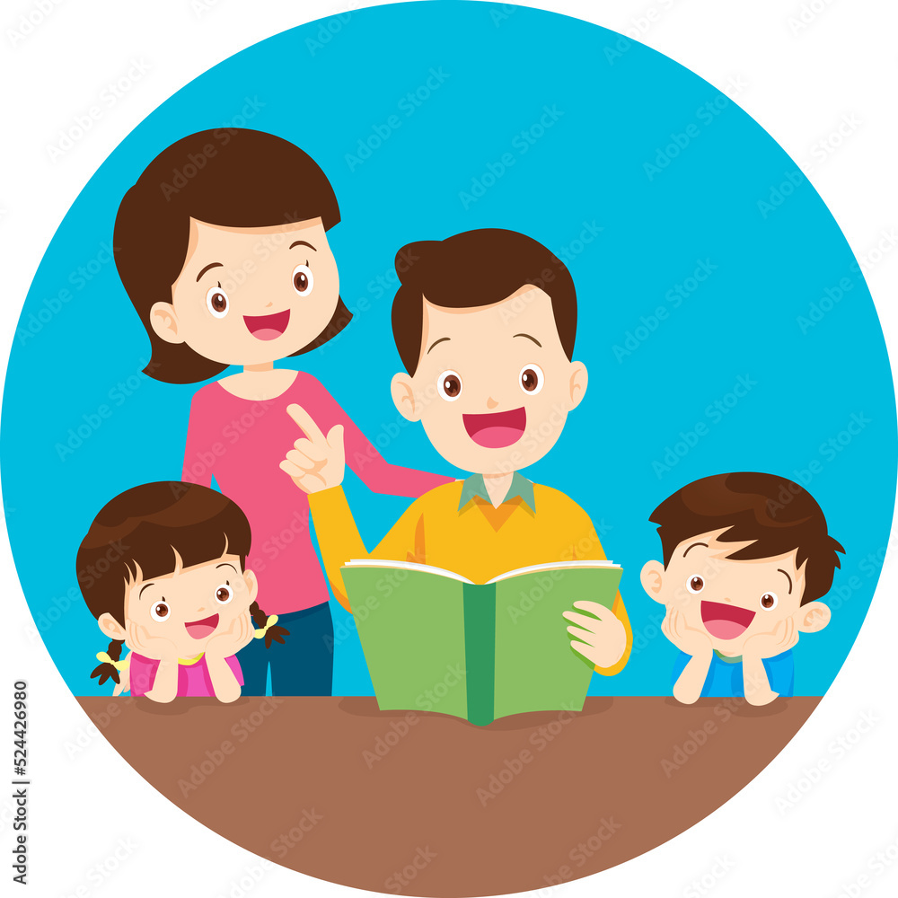 Family character-father mother and children Family character-father mother and children