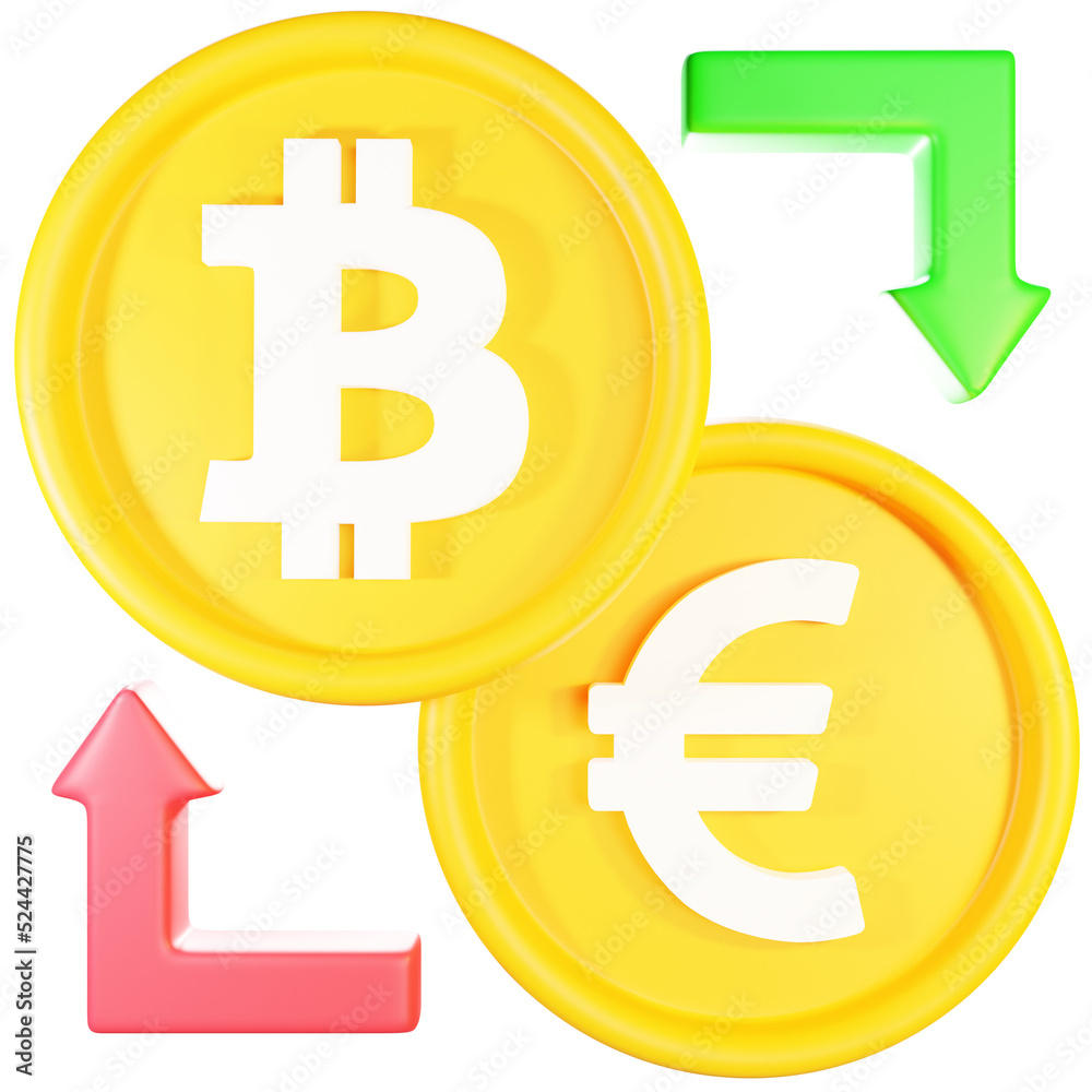 bitcoin exchange 3d illustration bitcoin exchange 3d illustration