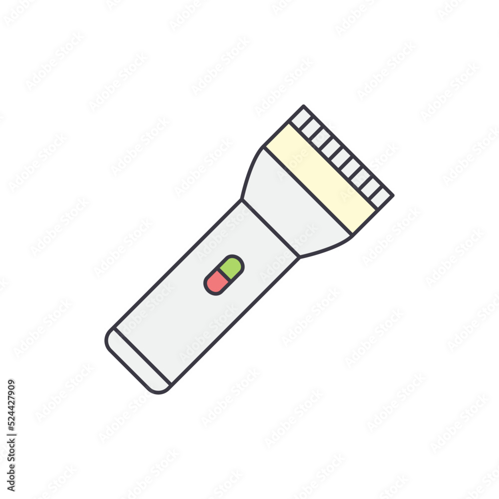 Flashlight lamp, spotlight icon in color, isolated on white background Flashlight lamp, spotlight icon in color, isolated on white background