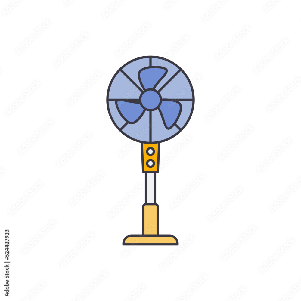 Pedestal fan icon in color, isolated on white background Pedestal fan icon in color, isolated on white background