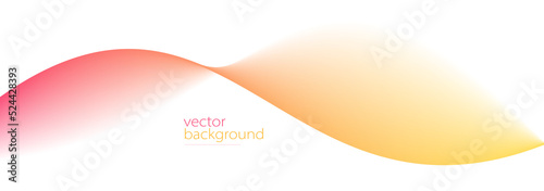 Curve shape flow vector abstract background in red and yellow gradient, motion art,