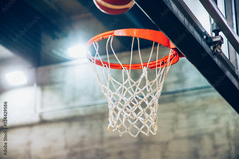 basketball hoop in a vintage sports arena