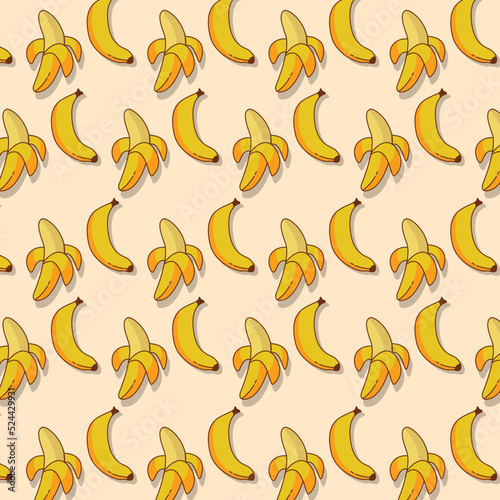 yellow banana pattern set, banana pattern template on pink background. fresh banana illustration.yellow banana pattern set, banana pattern template on pink background. fresh banana illustration.