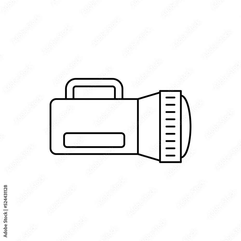 bulb flashlight torch icon in line style icon, isolated on white background bulb flashlight torch icon in line style icon, isolated on white background