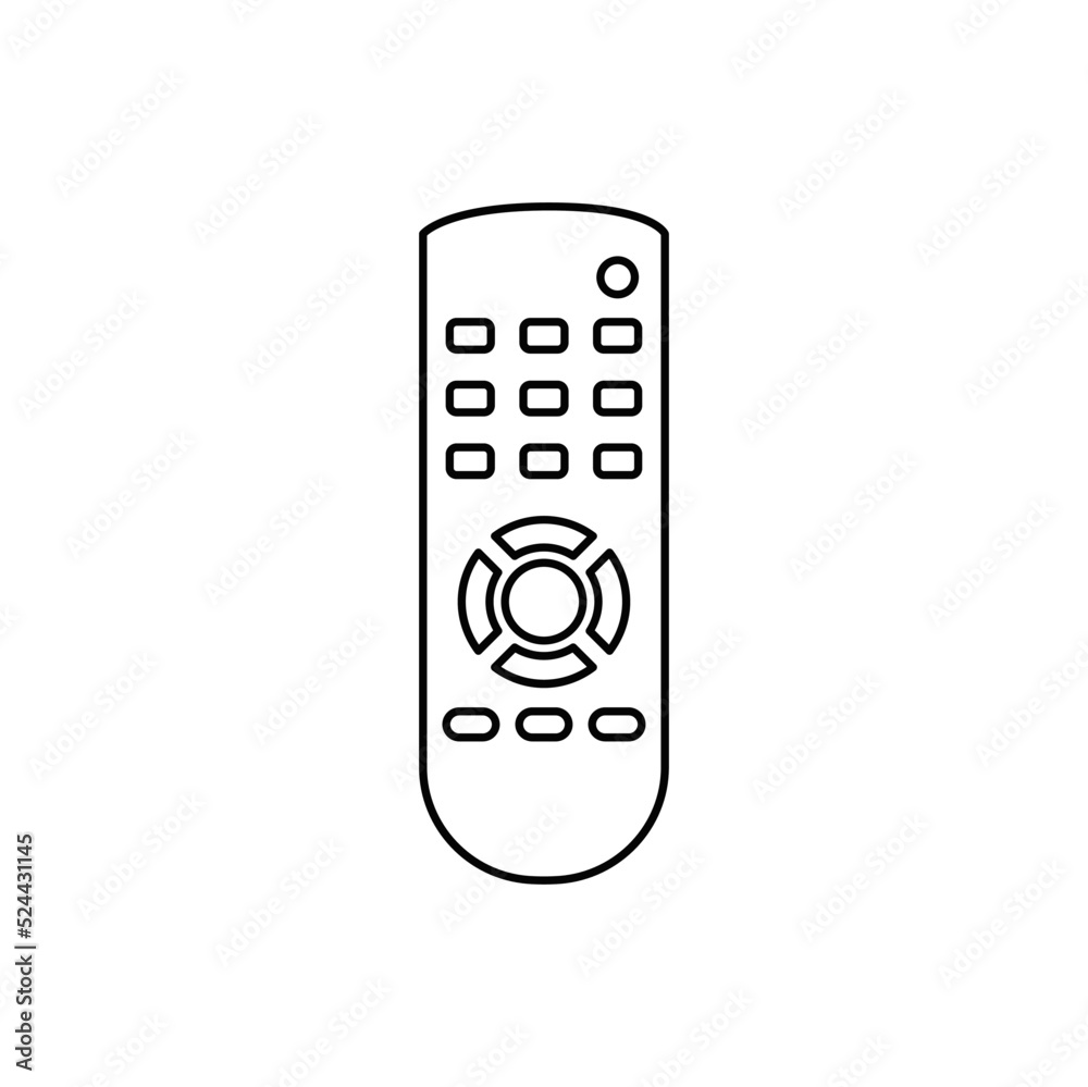 TV remote icon in line style icon, isolated on white background TV remote icon in line style icon, isolated on white background