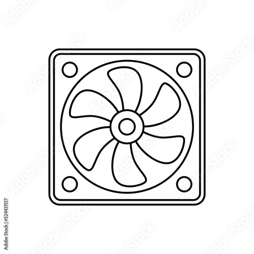 cooler fan icon in line style icon, isolated on white background