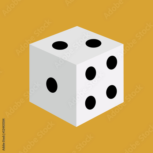 Dice, illustration, vector, edge-to-edge view