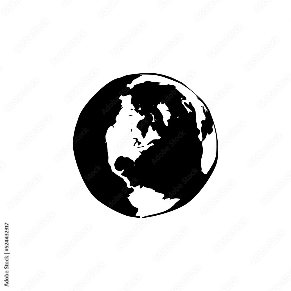 Obraz premium Globe earth icon in doodle style