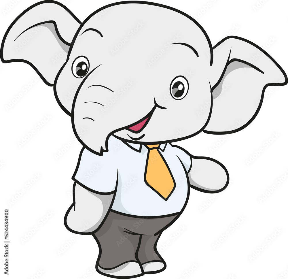 Obraz premium cute elephant business official mascot cartoon