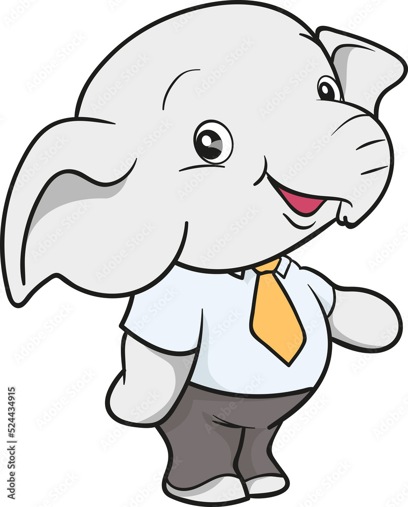 Naklejka premium cute elephant business official mascot cartoon