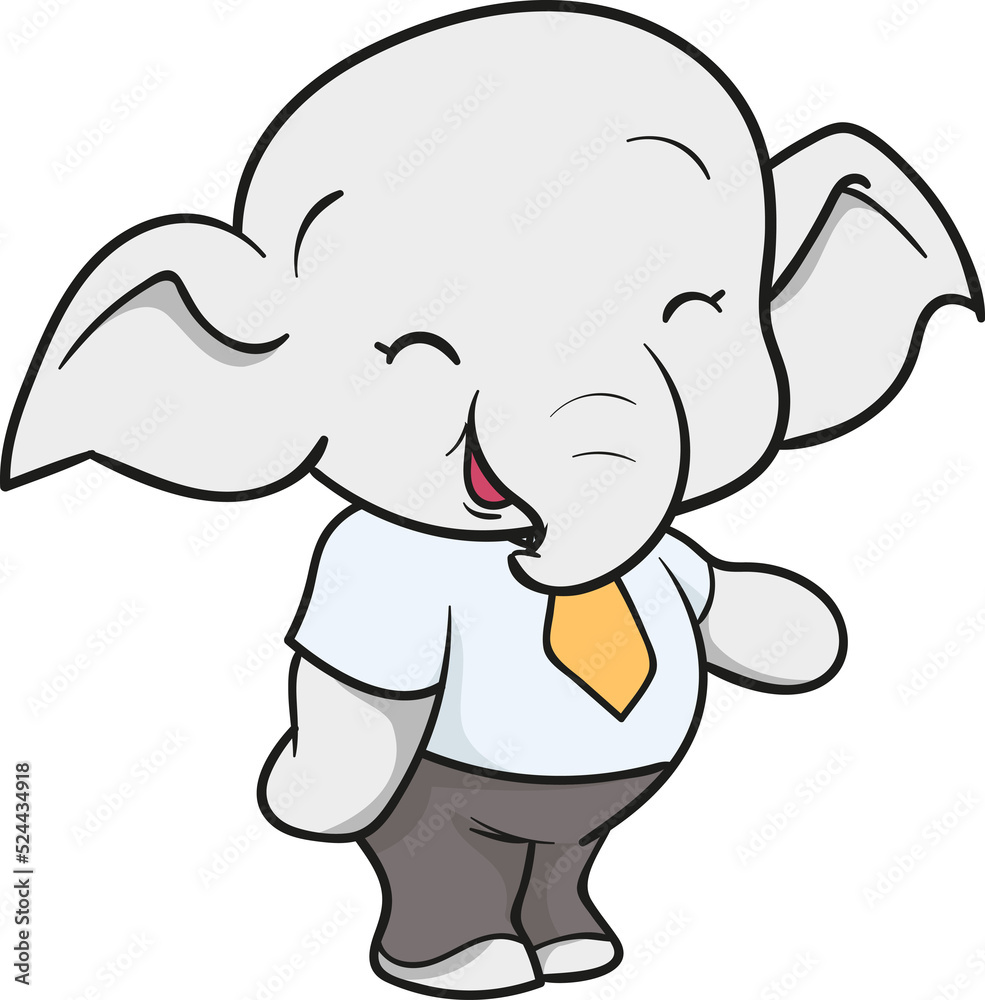 Fototapeta premium cute elephant business official mascot cartoon