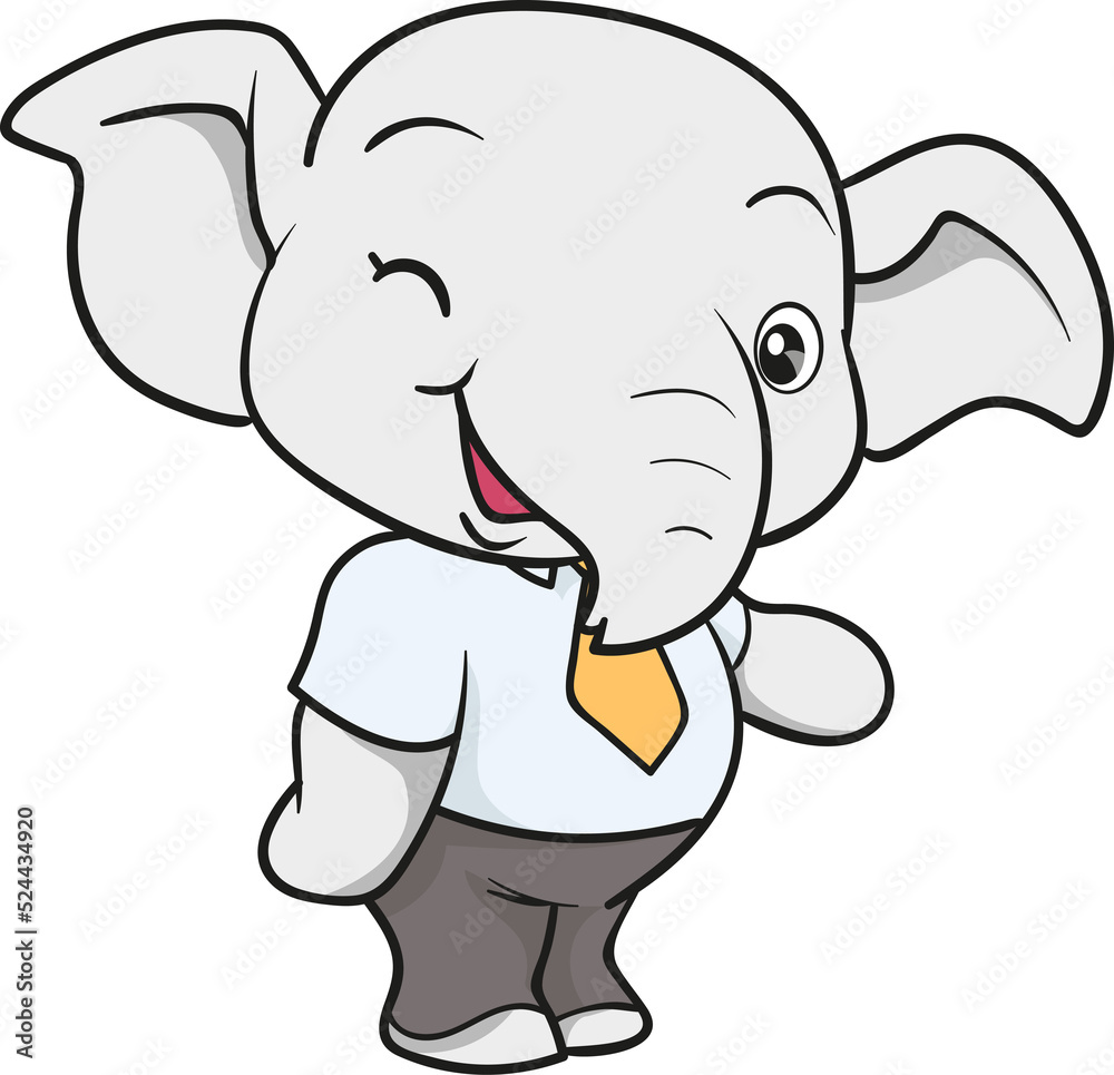 Fototapeta premium cute elephant business official mascot cartoon