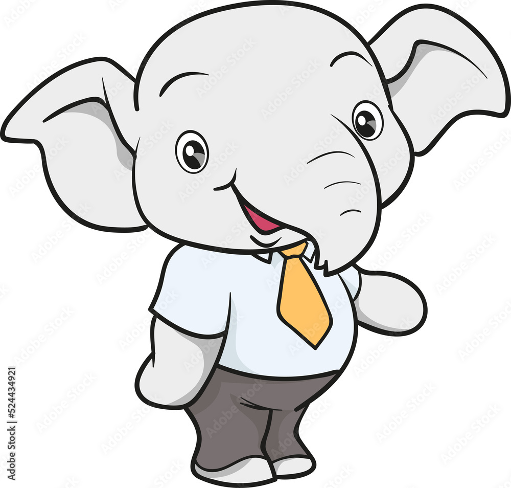 Naklejka premium cute elephant business official mascot cartoon