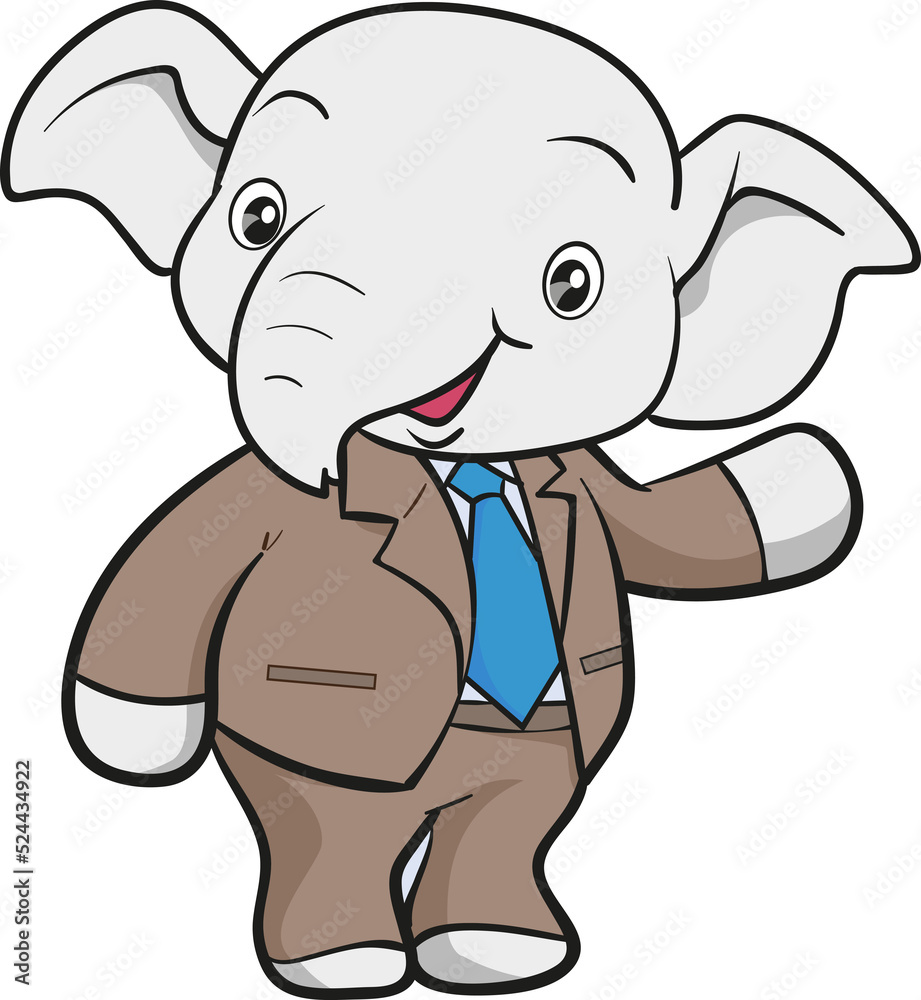 Obraz premium cute elephant business official mascot cartoon