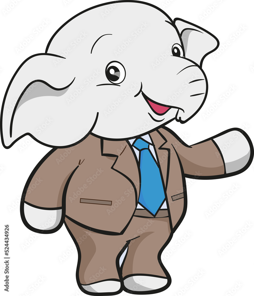 Naklejka premium cute elephant business official mascot cartoon