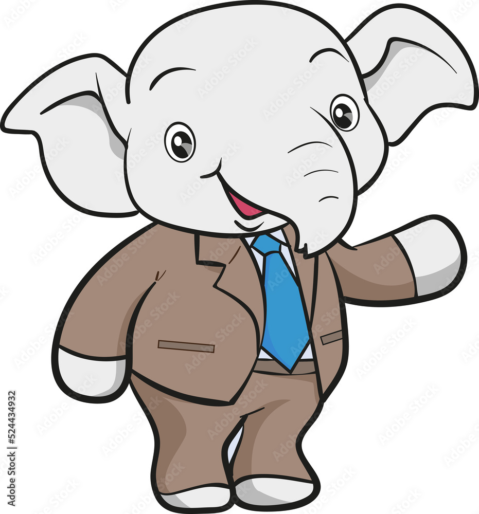 cute elephant business official mascot cartoon cute elephant business official mascot cartoon