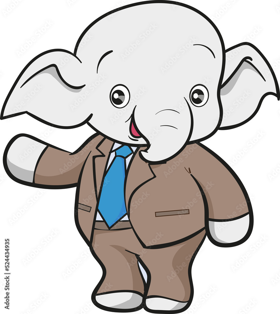 Naklejka premium cute elephant business official mascot cartoon