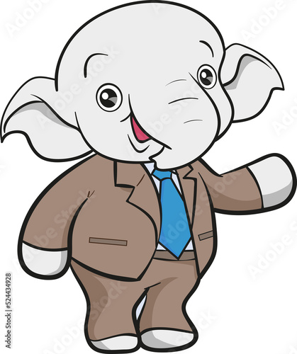 cute elephant business official mascot cartoon