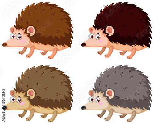 Wallpaper Mural Different hedgehogs in cartoon style Torontodigital.ca