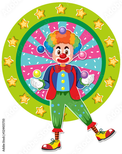 Circus clown icon on white background