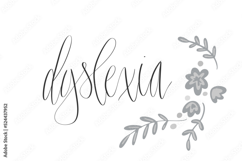 Dyslexia awareness month October, web banner template with handwritten calligraphy.