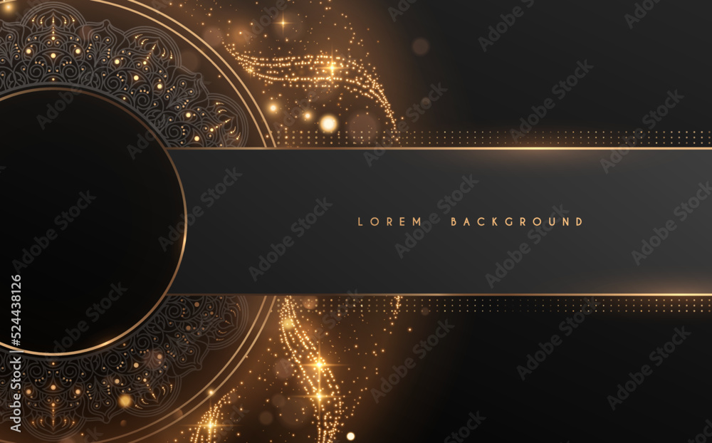 Abstract black and gold circle ornate background Stock Vector | Adobe Stock