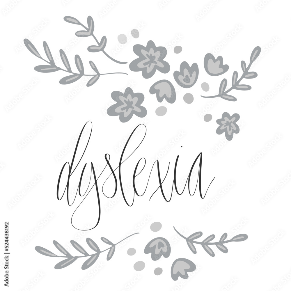 Dyslexia awareness month October, web banner template with handwritten calligraphy. Dyslexia awareness month October, web banner template with handwritten calligraphy.