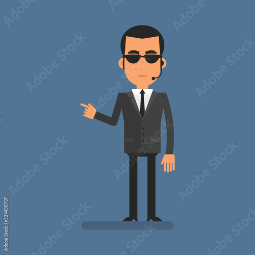 Special agent pointing finger at
