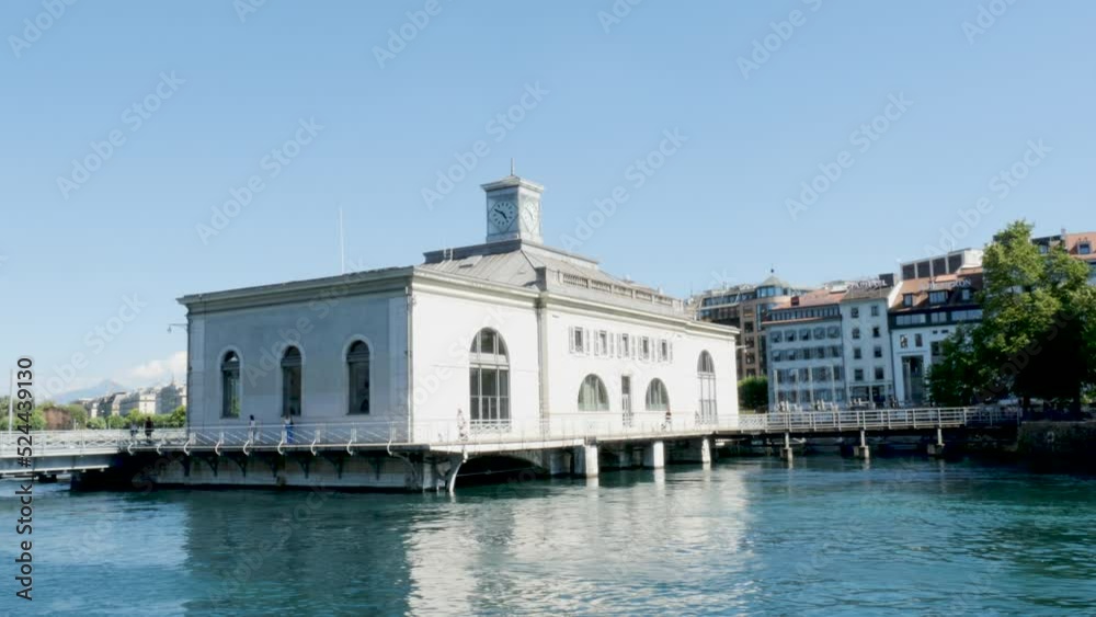 Geneva, Switzerland, view of the Quartier Libre on the Machine bridge Geneva, Switzerland, view of the Quartier Libre on the Machine bridge