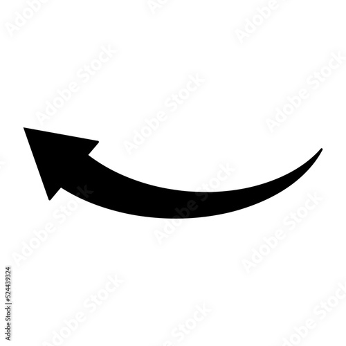 nvis49 NewVectorIllustrationSign nvis - curved arrow left direction vector sign . isolated transparent . black large . big simple icon . AI 10 / EPS 10 . g11429
