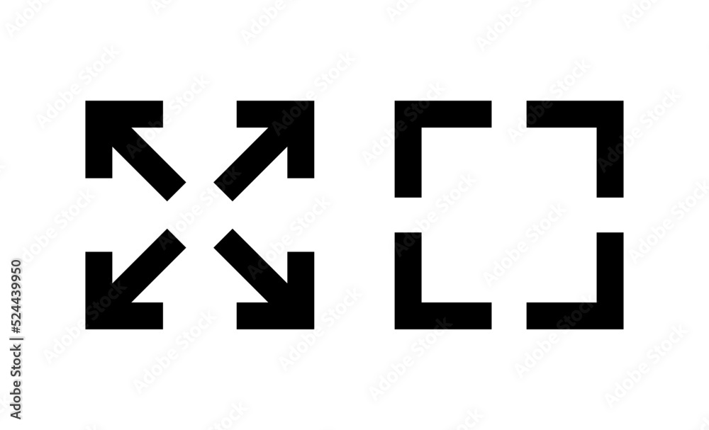 Obraz premium Fullscreen Icon vector. Expand to full screen sign and symbol. Arrows symbol