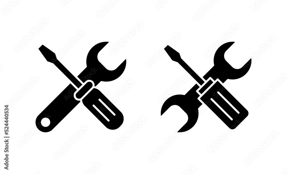 Repair tools icon vector. tool sign and symbol. setting icon. Wrench and screwdriver. Service