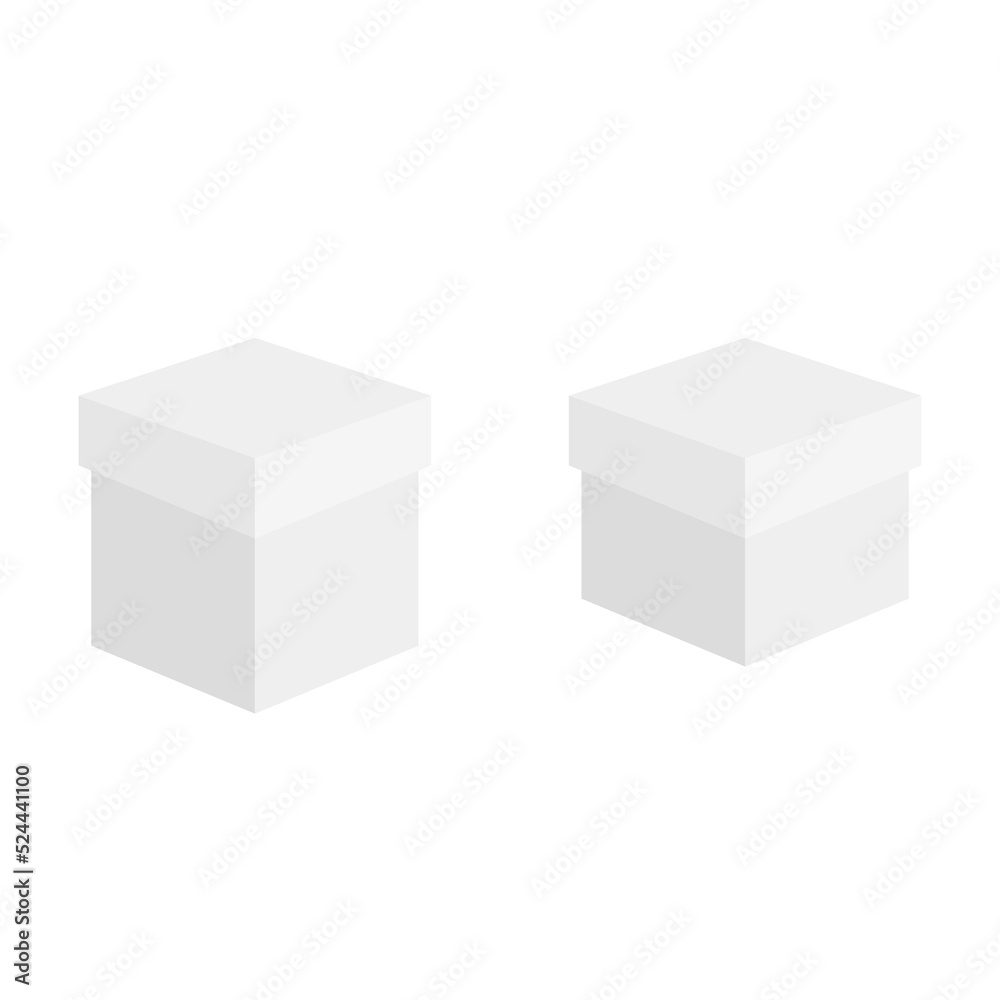 Realistic set of cardboard boxes. Front and perspective views. jpeg illustration isolated on a white background. Can be used for food, medicine, cosmetics, 3d jpg. Ready for your design
