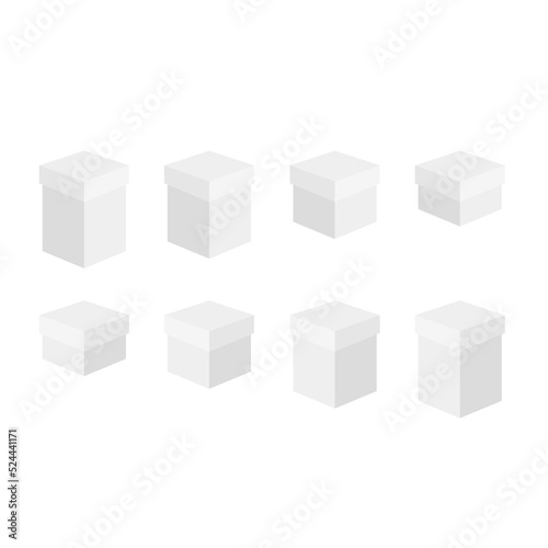 cardboard gift box jpeg image jpg illustration. gift box made of white cardboard with a lid. Illustration isolated on white background

