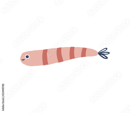 Cute hand drawn fish. Cute hand drawn fish with red stripes